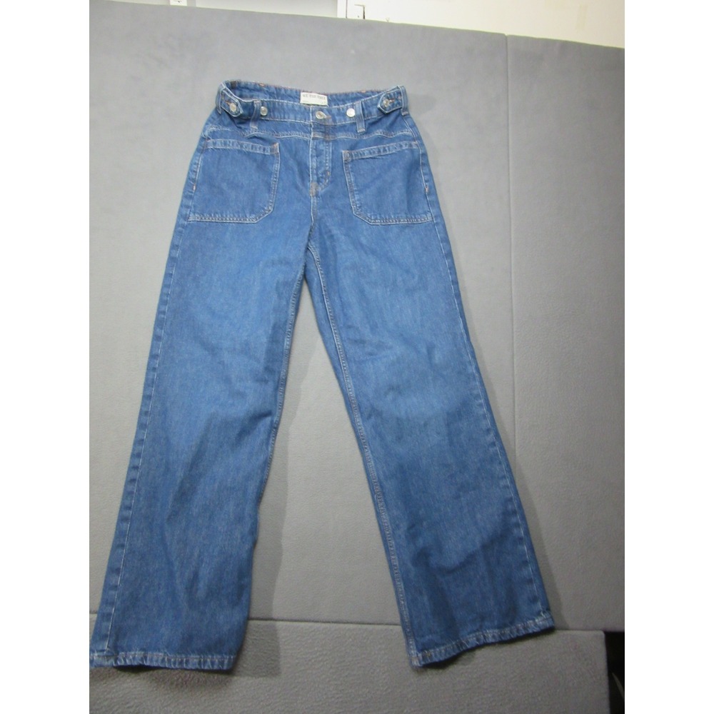 We The Free Jeans Mens 28 Blue Wide Leg Adjustable Waist Patch Pocket Denim